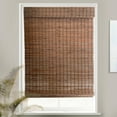 thumbnail image 1 of MOOD Custom Bamboo Shades | RUSTIC | Cordless Designer Natural Woven Wood Roman Shades for Windows | Rustic Walnut (Great Privacy) | 29.5"W X 60"H, 1 of 8