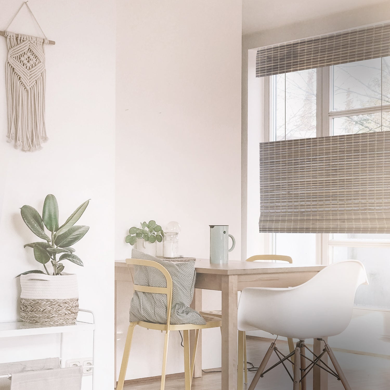 Roman Oak MOOD Custom Bamboo Shades | RUSTIC | Top Down Bottom Up Cordless ...