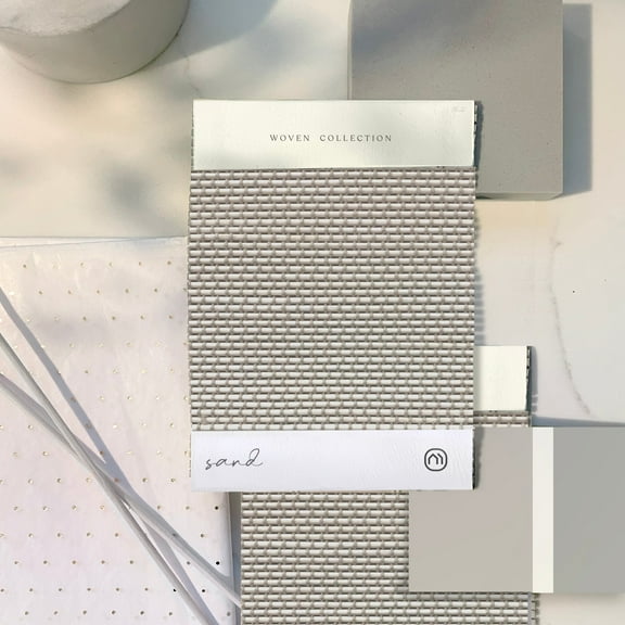 MOOD Custom Bamboo Shades | WOVEN | Cordless Designer Natural Woven Wood Roman Shades for Windows | Woven Sand (Sheer) | 64.5"W x 60"H