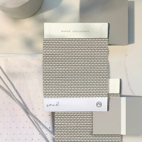 MOOD Custom Bamboo Shades | WOVEN | Cordless Designer Natural Woven Wood Roman Shades for Windows | Woven (Sheer) | Sample Swatch Kit