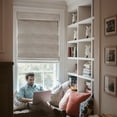 thumbnail image 1 of MOOD Custom Fabric Roman Shades for Windows | Cordless + Designer Styles with Thermal Backing | 31 inches wide blinds for Bedroom Living Room Doors and Homes | Natural Oat (Privacy) | 31"W x 60"H, 1 of 5