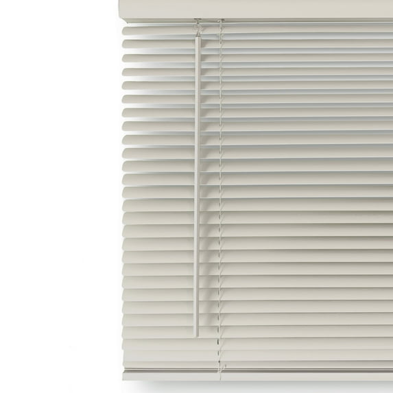 MOOD Mini Blinds | 35 inch blinds for windows | 1" Cordless Vinyl Window Treatment | Alabaster White | 35 x 48