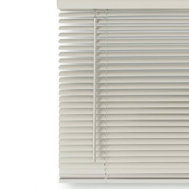 MOOD Mini Blinds | 35 inch blinds for windows | 1" Cordless Vinyl Window Treatment | Alabaster White | 35 x 64