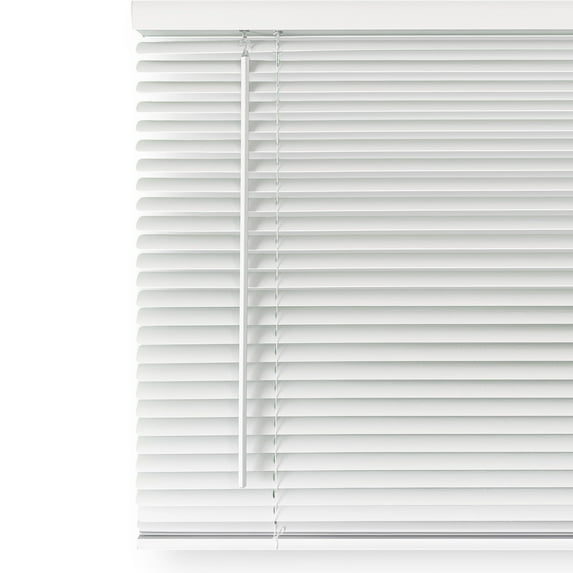 MOOD Mini Blinds | 47 inch blinds for windows | 1" Cordless Vinyl Window Treatment | Premium White | 47 x 54
