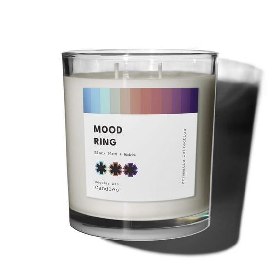 MOOD RING, Black Plum, Amber, Teakwood Candle