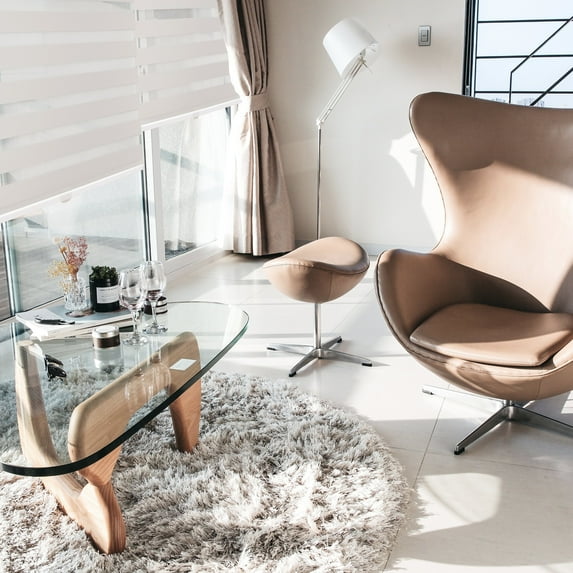 MOOD Zebra Shades for Windows | Custom Size + Cordless + Durable and Stylish Roller Shade | Day and Night Dual Layer Combi Blind | Natural Cotton (Light Filtering) | 66.5"W x 36"H