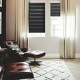thumbnail image 1 of MOOD Zebra Shades for Windows | Custom Size + Cordless + Durable and Stylish Roller Shade | Day and Night Dual Layer Combi Blind | Night Black (Light Filtering) | 31"W x 72"H, 1 of 9