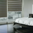 thumbnail image 1 of MOOD Zebra Shades for Windows | Custom Size + Cordless + Durable and Stylish Roller Shade | Day and Night Dual Layer Combi Blind | Stone Beige (Blackout) | 62"W x 72"H, 1 of 8