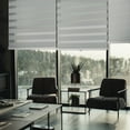 thumbnail image 1 of MOOD Zebra Shades for Windows | Custom Size + Cordless + Durable and Stylish Roller Shade | Day and Night Dual Layer Combi Blind | Stone Gray (Blackout) | 33"W x 48"H, 1 of 8