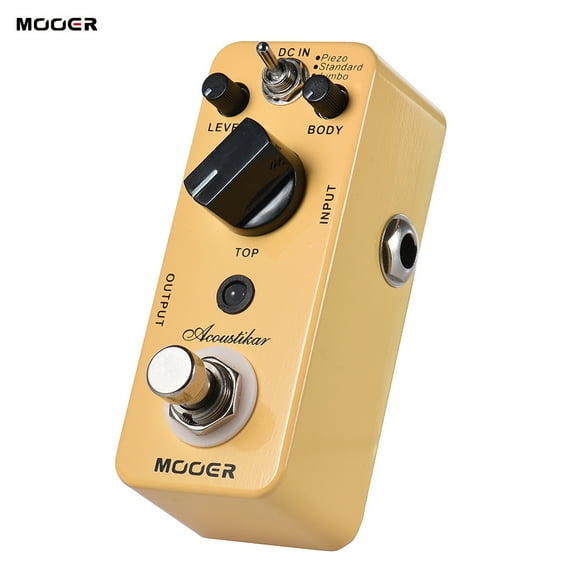 MOOER Acoustikar Acoustic Guitar Simulator Effect Pedal True Bypass with 3 Modes (Piezo/Standard/Jumbo)