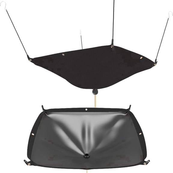 MOOFI Roof Leak Diverter Tarp with 10 ft Drain Hose, 3 ft x 3 ft Waterproof 420D Oxford Ceiling Leak Catcher for Garage, Warehouse and Office, Black