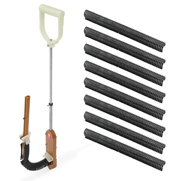 MOOFI PEX Foamboard Stapler Kit with 1100 1-1/2 in Staples, Manual Long Handle Tool for Radiant Floor Heating and Foam Board Installation