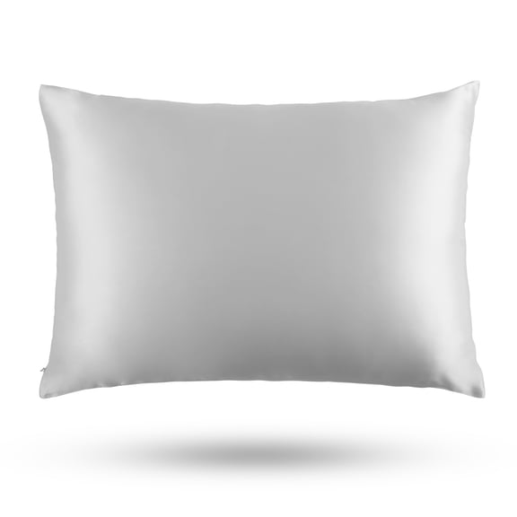 MOOFUN Silk Pillowcase-22Momme 100%6AHigh-Grade Pure MulberrySilk, beauty benefits reducing wrinkles smooth hair better skin Anti-aging hidden zipper-SilerGrey Standard size20*26IN
