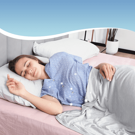 MOOFUN Summer Cooling blanket-for hot sleepers and sweaty sleepers, cool summer blanket for couch, cold cool thin soft lightweight breathable machine washable cool blanket-Light Grey,60 x 80 inches