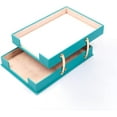 thumbnail image 1 of MOOGCO Luxury Leather Double-Desk Organizer - Office Accessories - Turquoise, 1 of 3
