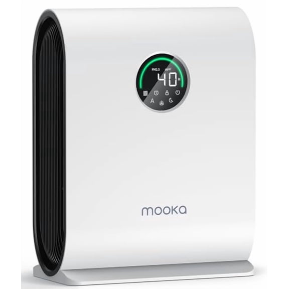 MOOKA AIR PURIFIERS ROOM UP TO 2500 FT PM 2.5 DISPLAY MODE SLEEP 15DB - WHITE