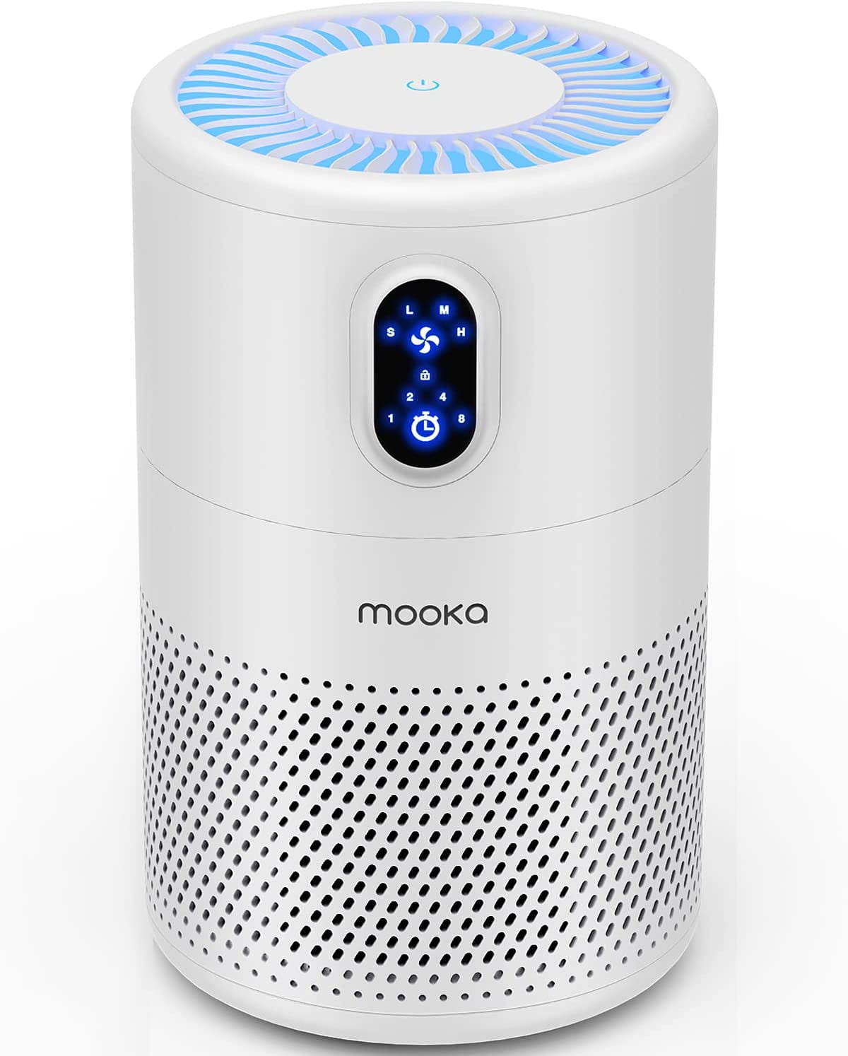 White HEPA Air Purifier with Touch Control for Large Rooms