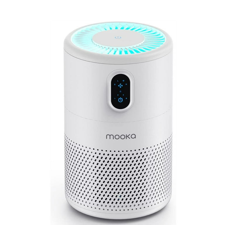 MOOKA Air Purifiers for Home Bedroom up to 860ft Air Cleaner with HEPA filter B D02L White