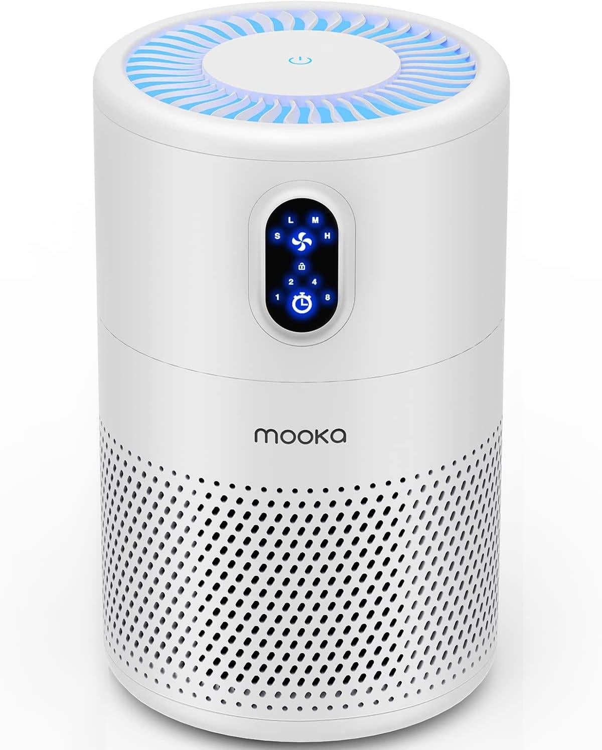 Mooka White Tower Air Purifier with True HEPA Filter