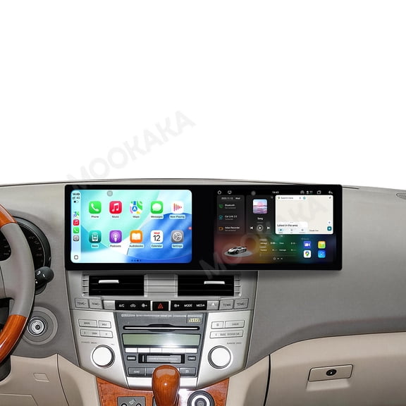 MOOKAKA 10.1+10.1" Smart Display Radio Audio Media Player for Lexus RX 300/330 2004-2008 Car Navigation GPS Upgrade Headunit Android Replacement 1080P Screen Carplay Accessories