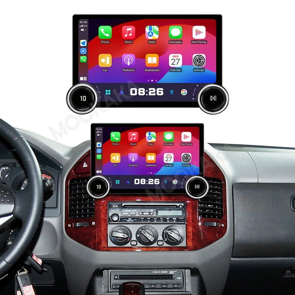 MOOKAKA 11.5" Smart Display Radio Audio Media Player for Mitsubishi Pajero 2008-2016 Car Navigation GPS Upgrade Headunit Android Replacement 1080P Screen Carplay Accessories