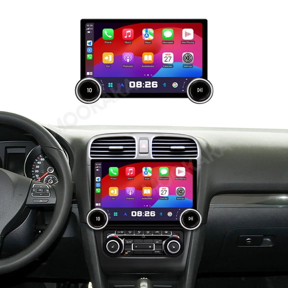 MOOKAKA 11.5" Smart Display Radio Audio Media Player for Volkswagen Golf Mk6 2007-2012 Car Navigation GPS Upgrade Headunit Android 15 Replacement 1080P Screen Carplay Accessories