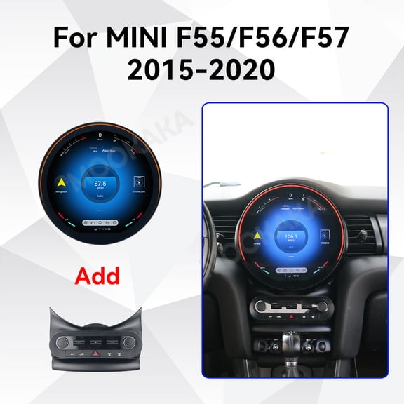 MOOKAKA 11.8" Smart Display Radio Audio Media Player for BMW MINI F55/F56/F57 2015-2020 Car Navigation GPS Upgrade Headunit Android Replacement 1080P Screen Carplay Accessories