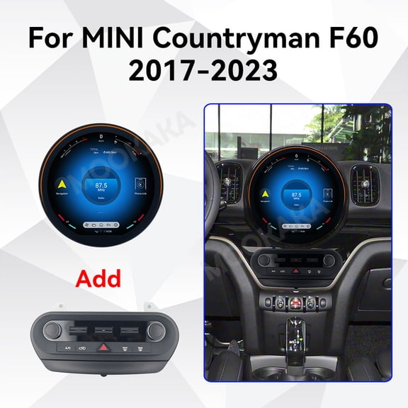 MOOKAKA 11.8" Smart Display Radio Audio Media Player for BMW MINl Countryman F60 2017-2023 Car Navigation GPS Upgrade Headunit Android Replacement 1080P Screen Carplay Accessories