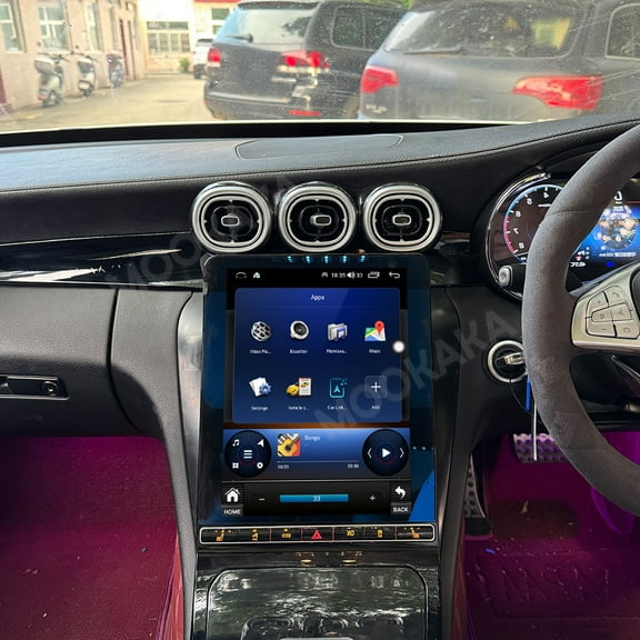 MOOKAKA 12.1 inch Carplay Screen/Radio/Multimedia Player + 12.3 inch Car Digital Cluster for Mercedes-Benz GLC/C-Class 2015-2022 Universal Car Navigation/GPS Upgrade Headunit Android Screen Replace