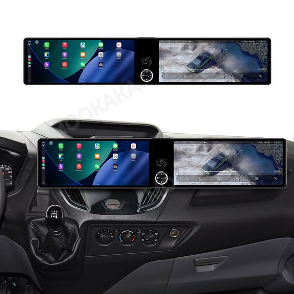 MOOKAKA 12.3"+12.3" HD Smart Screen Android 13 for Ford Tourneo Custom 2016-2022 Car Stereo Radio Media Player Navigation GPS Upgrade Headunit Replacement Carplay Accessories