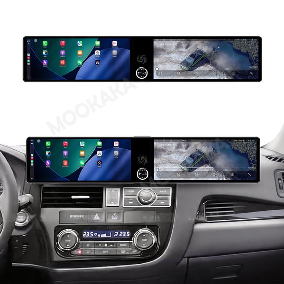 MOOKAKA 12.3"+12.3" HD Smart Screen Android 13 for Mitsubishi Outlander 2014-2022 Car Stereo Radio Media Player Navigation GPS Upgrade Headunit Replacement Carplay Accessories