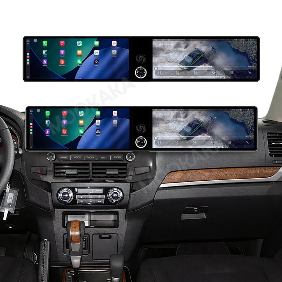 MOOKAKA 12.3"+12.3" HD Smart Screen Android 13 for Mitsubishi Pajero 2017-2019 Car Stereo Radio Media Player Navigation GPS Upgrade Headunit Replacement Carplay Accessories