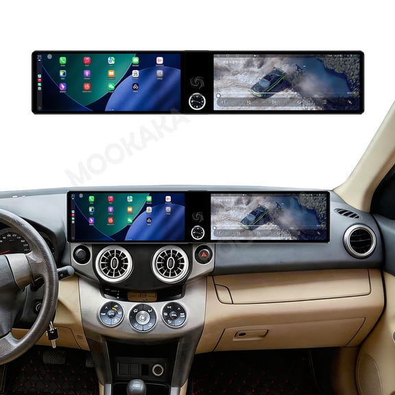 MOOKAKA 12.3"+12.3" HD Smart Screen Android 13 for Toyota RAV4 2008-2012 Car Stereo Radio Media Player Navigation GPS Upgrade Headunit Replacement Carplay Accessories