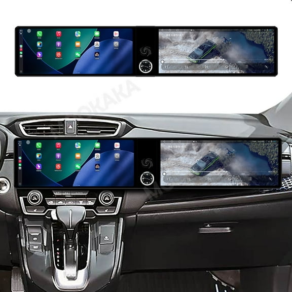 MOOKAKA 12.3+12.3" Smart Display Car Radio Audio Media Player for Honda CR-V 2017 2018 2019 2020 2021 Model Universal Navigation GPS Upgrade Headunit Android Replacement HD Screen Carplay Accessories