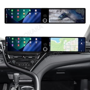 MOOKAKA 12.3+12.3" Smart Display Car Radio Audio Media Player for Toyota Camry 2019-2023 Model Universal Navigation GPS Upgrade Headunit Android Replacement HD Screen Carplay Accessories