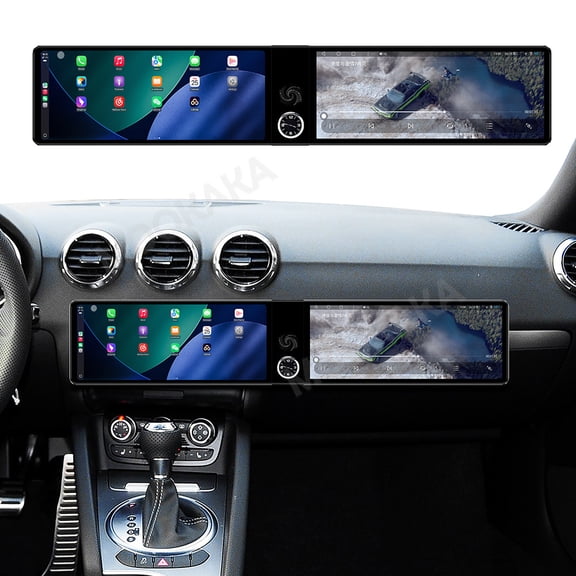MOOKAKA 12.3"+12.3" Smart Display Radio Audio Media Player for Audi TT 2008-2014 Car Navigation GPS Upgrade Headunit Android Replacement 1080P Screen Carplay Accessories