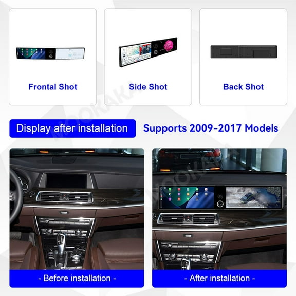 MOOKAKA 12.3"+12.3" Smart Display Radio Audio Media Player for BMW 5 Series GT 2009-2017 Models Universal Car Navigation GPS Upgrade Headunit Android Replacement HD Screen Carplay Accessories
