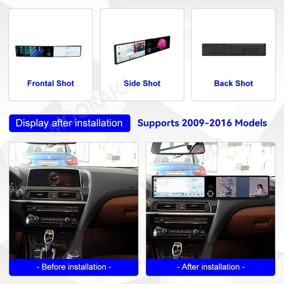 MOOKAKA 12.3"+12.3" Smart Display Radio Audio Media Player for BMW 6 Series 2009-2016 Models Universal Car Navigation GPS Upgrade Headunit Android Replacement HD Screen Carplay Accessories
