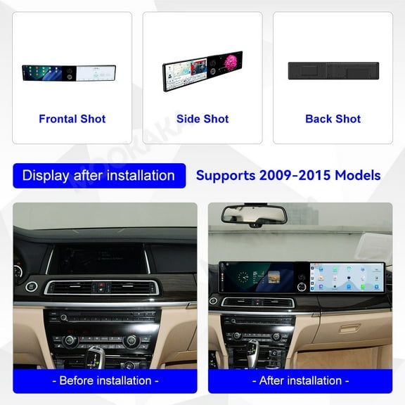 MOOKAKA 12.3"+12.3" Smart Display Radio Audio Media Player for BMW 7 Series 2009-2012 Models Universal Car Navigation GPS Upgrade Headunit Android Replacement HD Screen Carplay Accessories