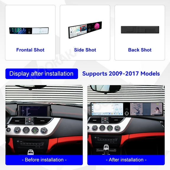 MOOKAKA 12.3"+12.3" Smart Display Radio Audio Media Player for BMW Z4 2009-2017 Models Universal Car Navigation GPS Upgrade Headunit Android Replacement HD Screen Carplay Accessories