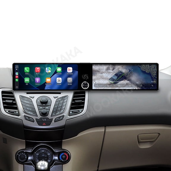MOOKAKA 12.3"+12.3" Smart Display Radio Audio Media Player for Ford Fiesta 2009 2010 2011 2012 2013 2014 Car Navigation GPS Upgrade Headunit Android Replacement 1080P Screen Carplay Accessories
