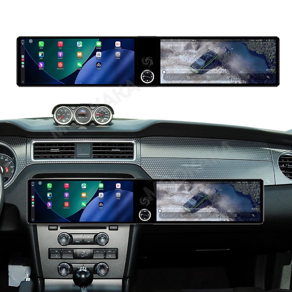 MOOKAKA 12.3"+12.3" Smart Display Radio Audio Media Player for Ford Mondeo/Fusion/Mustang 2009-2012 Car Navigation GPS Upgrade Headunit Android Replacement 1080P Screen Carplay Accessories