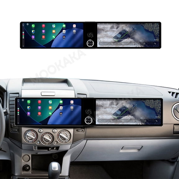 MOOKAKA 12.3"+12.3" Smart Display Radio Audio Media Player for Mazda BT-50/Ford Expedition 2006-2012 Car Navigation GPS Upgrade Headunit Android Replacement 1080P Screen Carplay Accessories