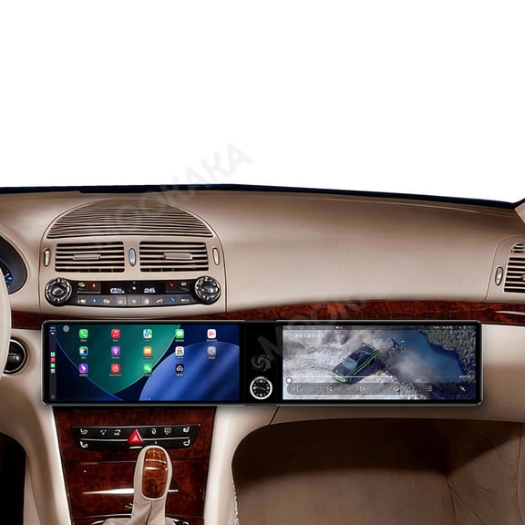 MOOKAKA 12.3"+12.3" Smart Display Radio Audio Media Player for Mercedes-Benz E/CLS W211 2005-2008 Car Navigation GPS Upgrade Headunit Android Replacement 1080P Screen Carplay Accessories