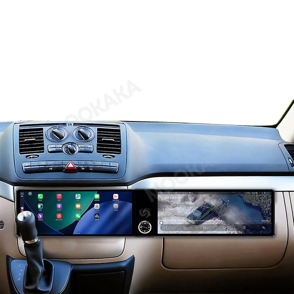 MOOKAKA 12.3"+12.3" Smart Display Radio Audio Media Player for Mercedes-Benz Vito Viano 2004-2015 Car Navigation GPS Upgrade Headunit Android Replacement 1080P Screen Carplay Accessories