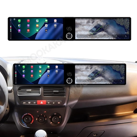 MOOKAKA 12.3"+12.3" Smart Display Radio Audio Media Player for Opel Combo 2010-2015 Car Navigation GPS Upgrade Headunit Android Replacement 1080P Screen Carplay Accessories