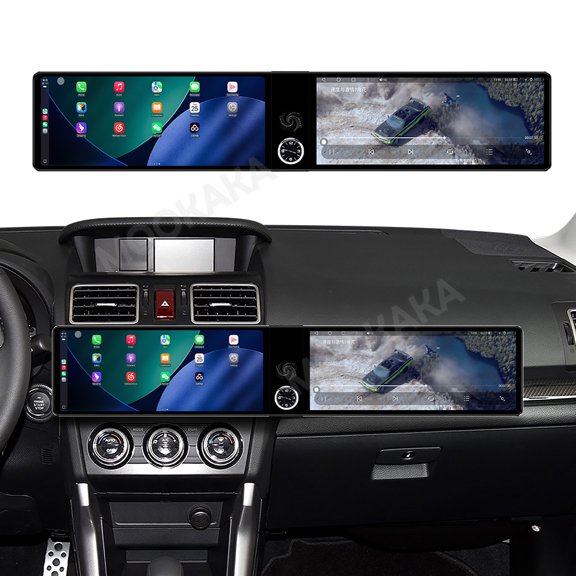 MOOKAKA 12.3"+12.3" Smart Display Radio Audio Media Player for Subaru Crosstrek/WRX/Levorg/Forester 2012-2015 Car Navigation GPS Upgrade Headunit Android Replacement 1080P Screen Carplay Accessories
