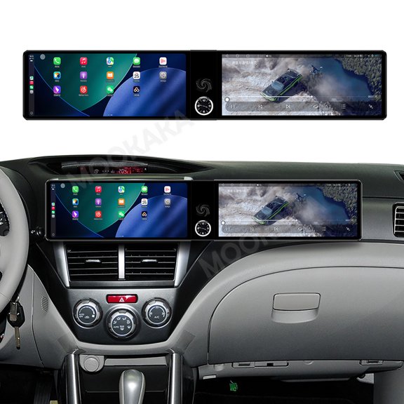 MOOKAKA 12.3"+12.3" Smart Display Radio Audio Media Player for Subaru Forester 2008-2012 Car Navigation GPS Upgrade Headunit Android Replacement 1080P Screen Carplay Accessories
