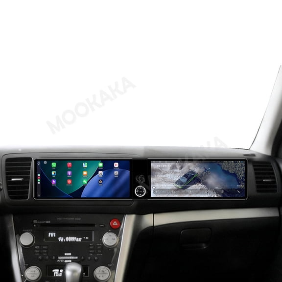 MOOKAKA 12.3"+12.3" Smart Display Radio Audio Media Player for Subaru Legacy/Outback 2004-2009 Car Navigation GPS Upgrade Headunit Android Replacement 1080P Screen Carplay Accessories