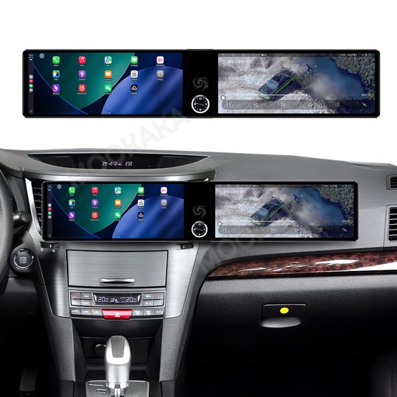 MOOKAKA 12.3"+12.3" Smart Display Radio Audio Media Player for Subaru Legacy/Outback 2010-2014 Car Navigation GPS Upgrade Headunit Android Replacement 1080P Screen Carplay Accessories
